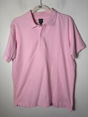 Mens Ike Behar NY Pink Polo Sz L